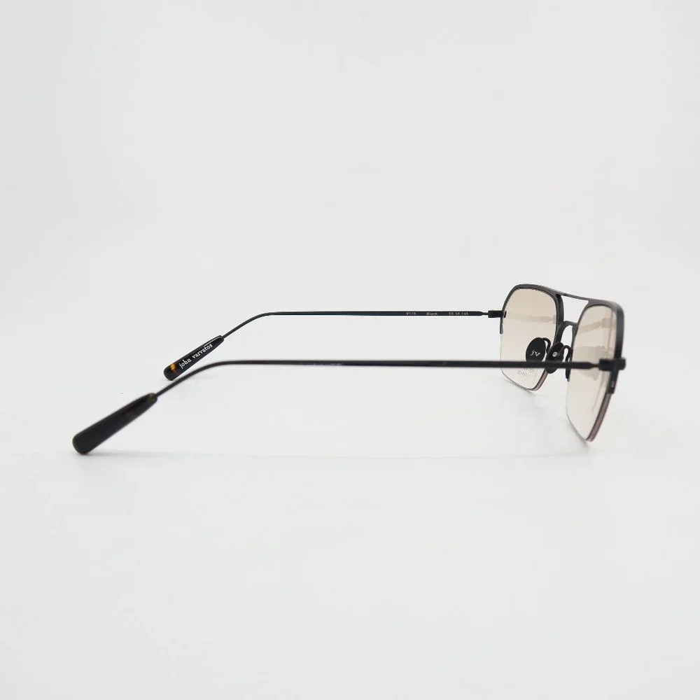 John Varvatos V173 53mm Black Titanium/Brown Gradient Half Rim, New Sunglasses.